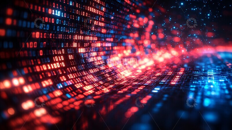 高清大图下载【趣麦麦图】二进制数字流1