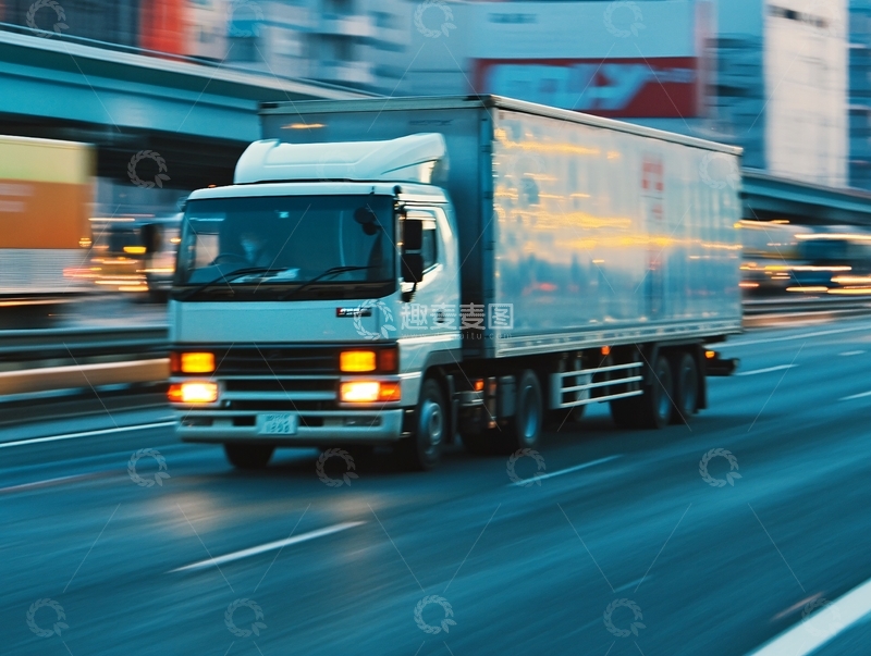 高清大图下载【趣麦麦图】高速行驶的货车