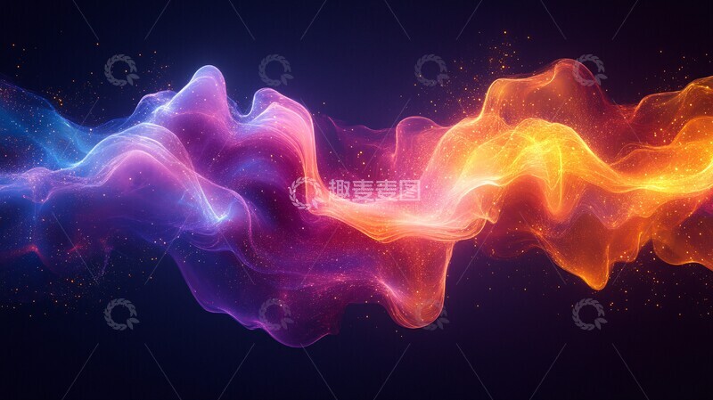 高清大图下载【趣麦麦图】紫色黄色声波图2
