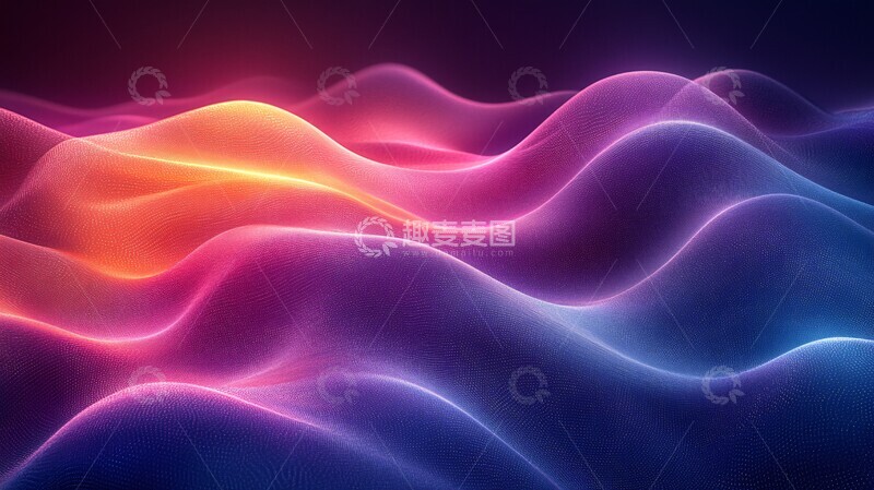 高清大图下载【趣麦麦图】数字波纹虚拟背景1