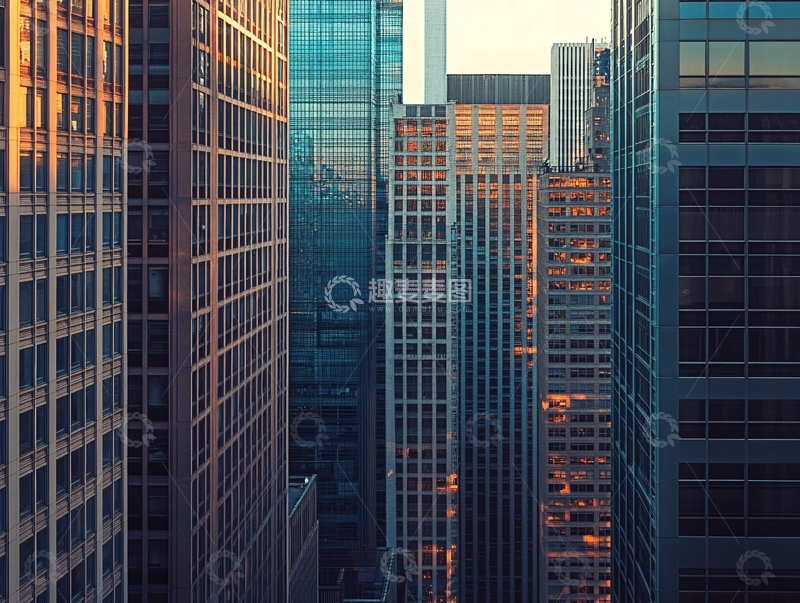 高清大图下载【趣麦麦图】都市高楼暖色调2