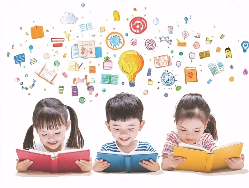 读书儿童插画