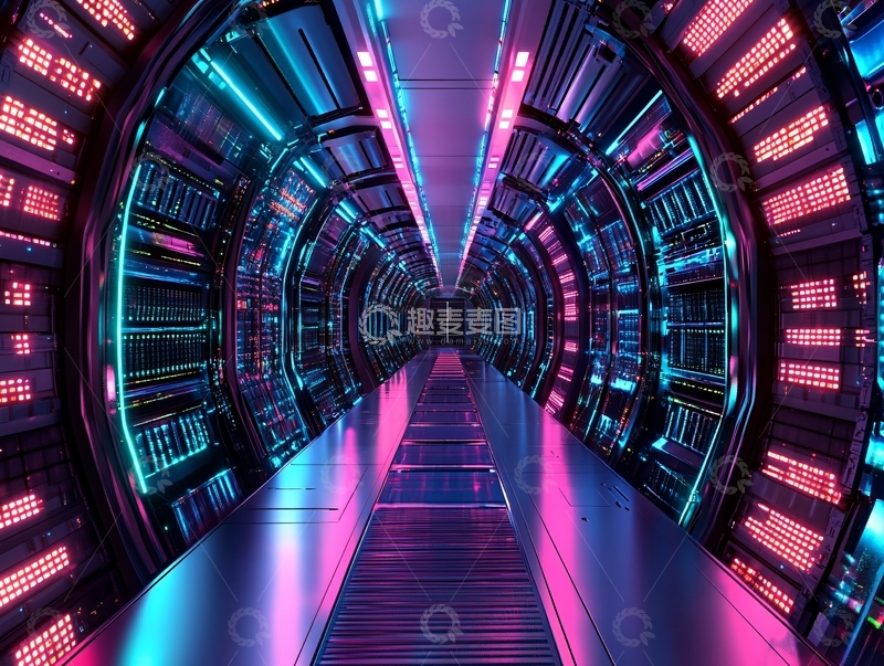 高清大图下载【趣麦麦图】科幻灯光走廊58