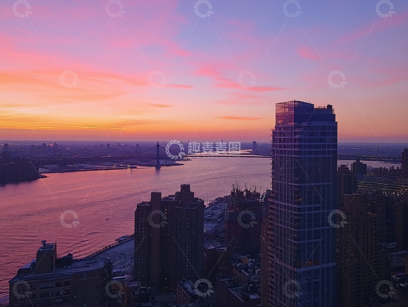 高清大图下载【趣麦麦图】城市朝霞美景