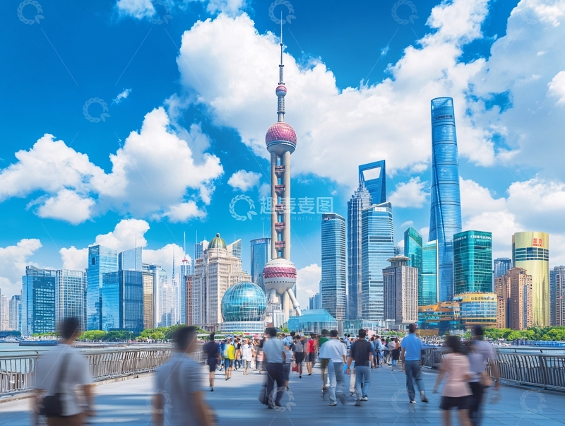 高清大图下载【趣麦麦图】蓝天白云陆家嘴