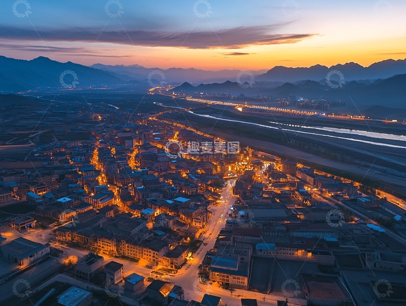 高清大图下载【趣麦麦图】古村曙光