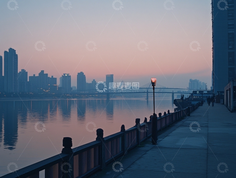 高清大图下载【趣麦麦图】湘江日出