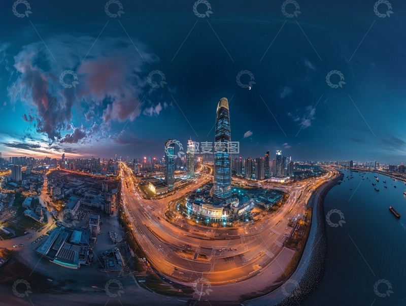 高清大图下载【趣麦麦图】华润夜景全景