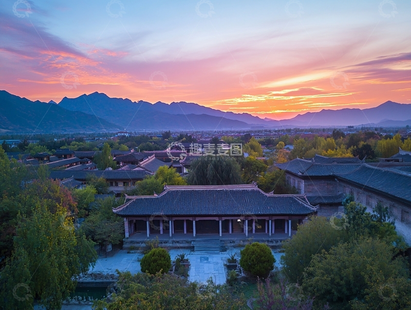 高清大图下载【趣麦麦图】古城朝霞