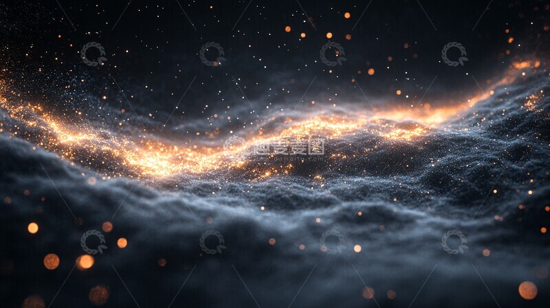 高清大图下载【趣麦麦图】宇宙粒子波宇宙粒子浮动2