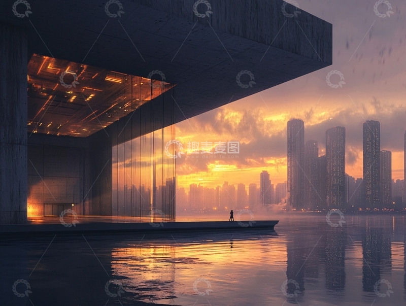 高清大图下载【趣麦麦图】东方之门夜雨