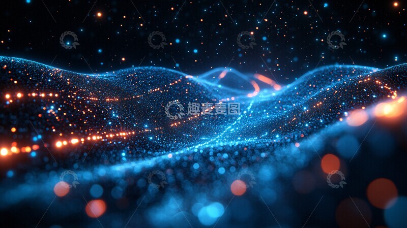 高清大图下载【趣麦麦图】粒子数据流宇宙粒子数据