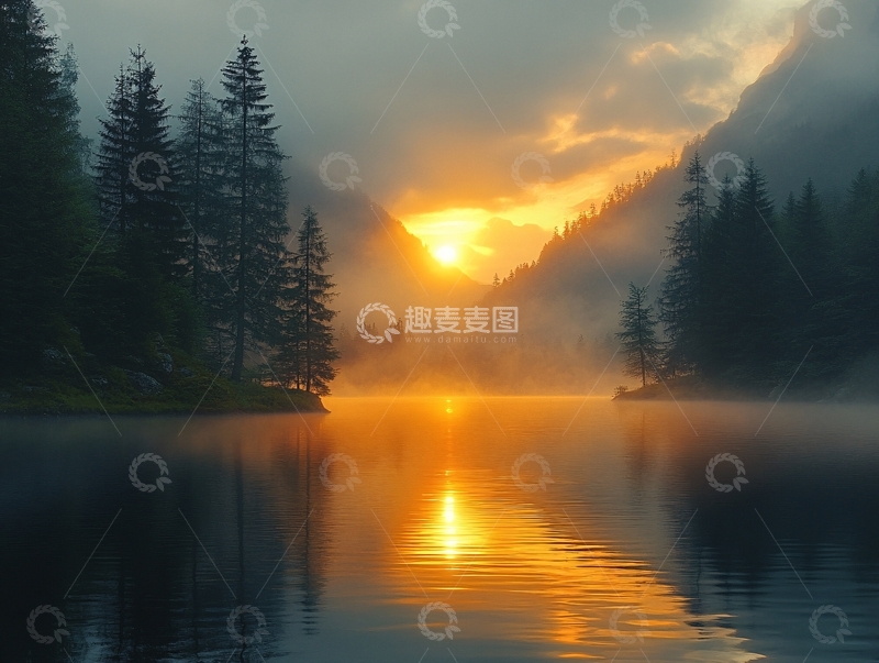 高清大图下载【趣麦麦图】高清山水日出9