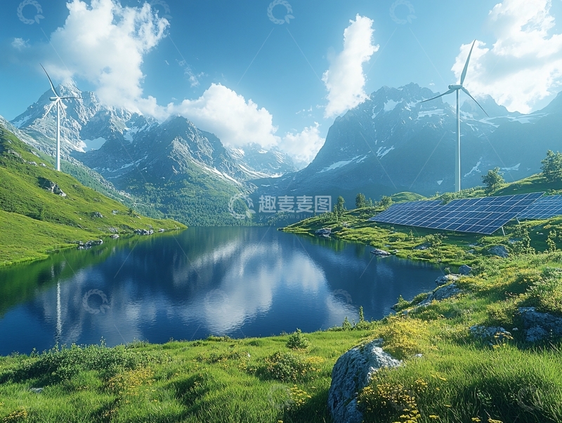 高清大图下载【趣麦麦图】生态发电全景2