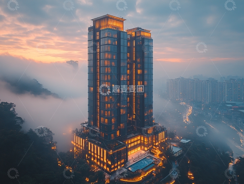 高清大图下载【趣麦麦图】汇湾云雾1