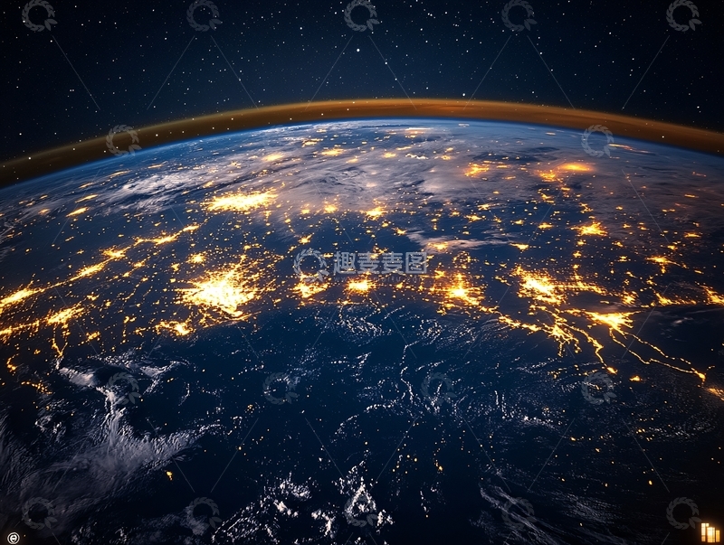 高清大图下载【趣麦麦图】地球银河系光线12