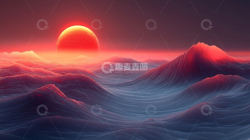 高清大图下载【趣麦麦图】电音波纹电音波纹黑白