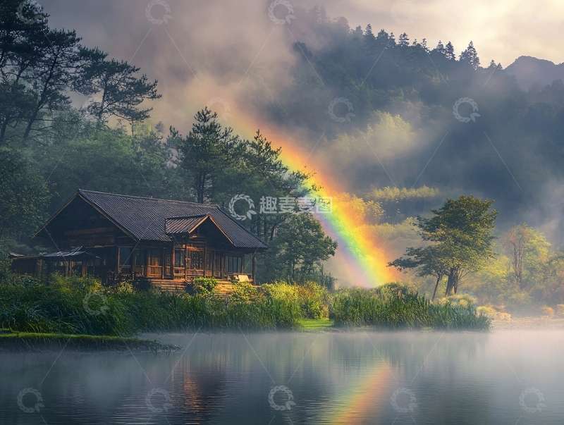 高清大图下载【趣麦麦图】农家乐彩虹