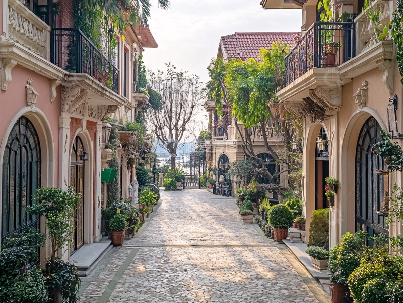 高清大图下载【趣麦麦图】别墅区街道