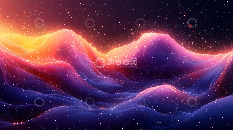 高清大图下载【趣麦麦图】紫色波浪图形1