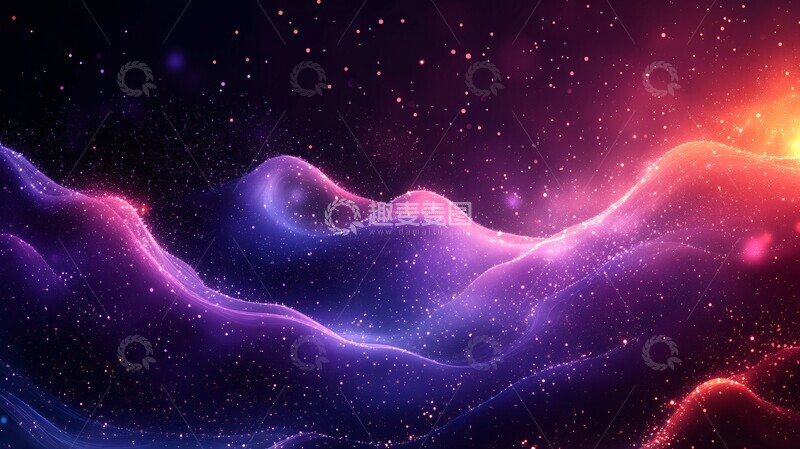 高清大图下载【趣麦麦图】紫色波浪图形3