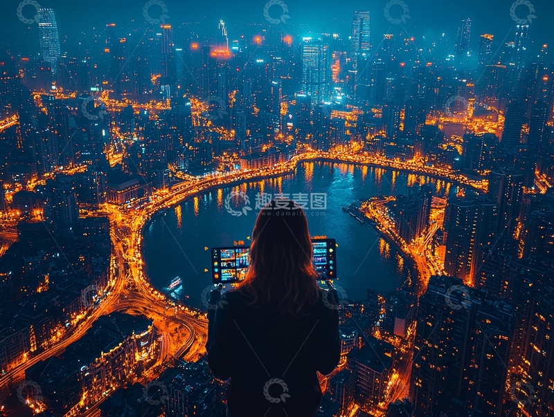 高清大图下载【趣麦麦图】北上广深城市科技2