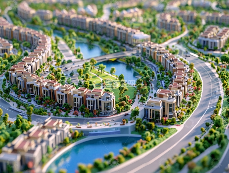 高清大图下载【趣麦麦图】别墅区模型
