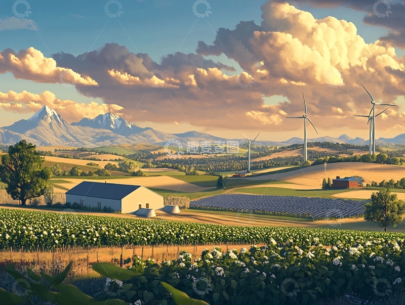 高清大图下载【趣麦麦图】现代化农田场景