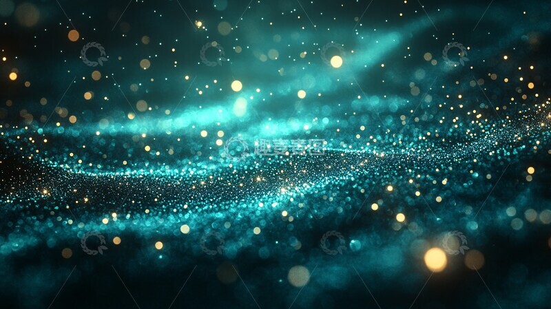 高清大图下载【趣麦麦图】绿色蓝色光点背景1