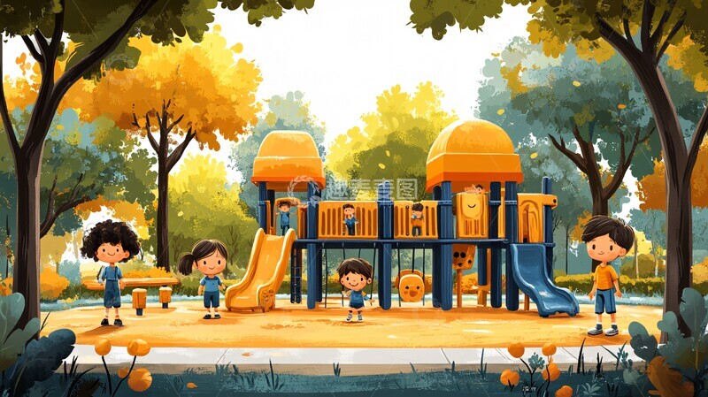 高清大图下载【趣麦麦图】快乐儿童游乐场1