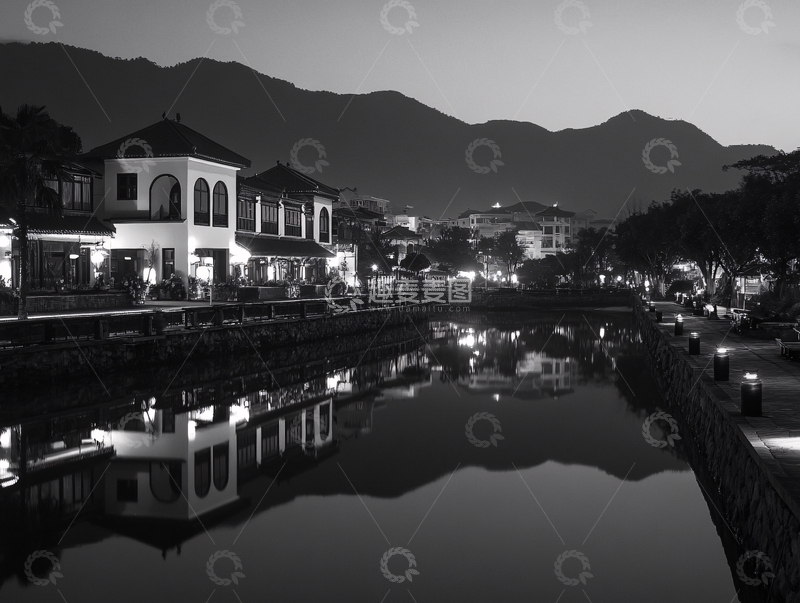 高清大图下载【趣麦麦图】汤坑夜色