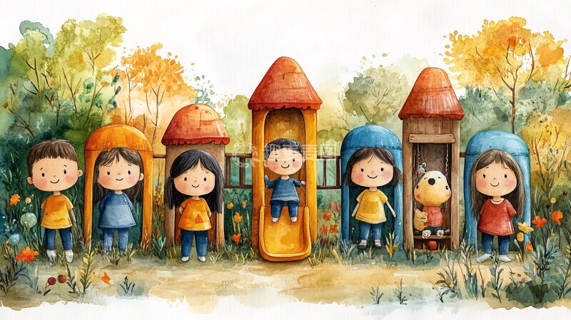 高清大图下载【趣麦麦图】快乐儿童游乐场