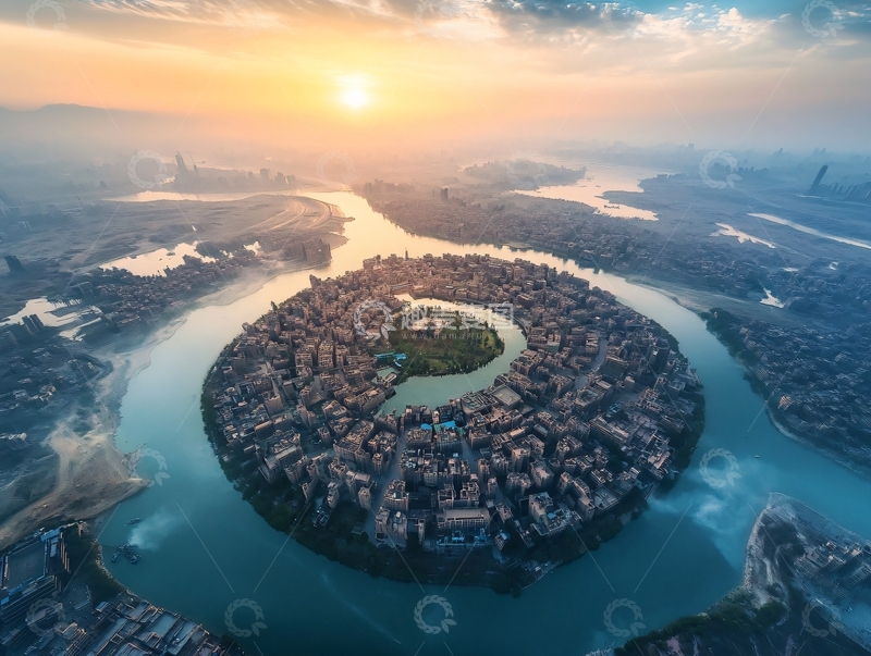 高清大图下载【趣麦麦图】古城曙光