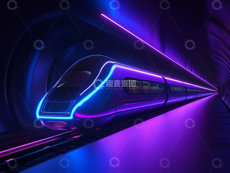 高清大图下载【趣麦麦图】炫酷高铁素材5