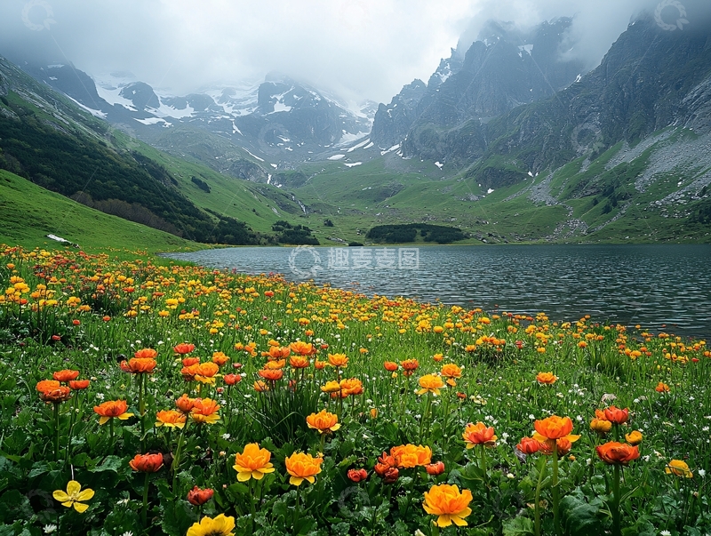 高清大图下载【趣麦麦图】天池花海