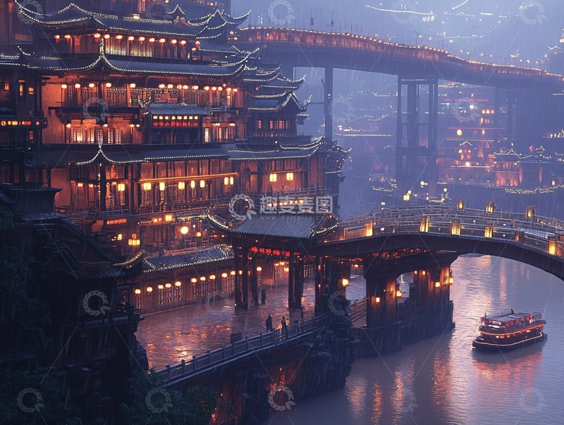 高清大图下载【趣麦麦图】雾中楼阁2