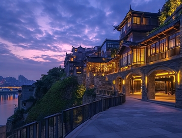 重庆夜景酒店街景