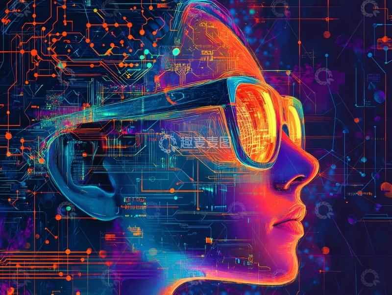 高清大图下载【趣麦麦图】人工智能海报背景1