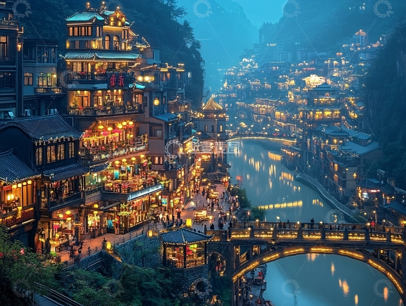 高清大图下载【趣麦麦图】重庆夜景酒店街景1
