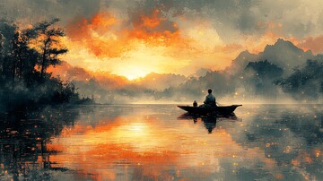 船上汉服饮酒图