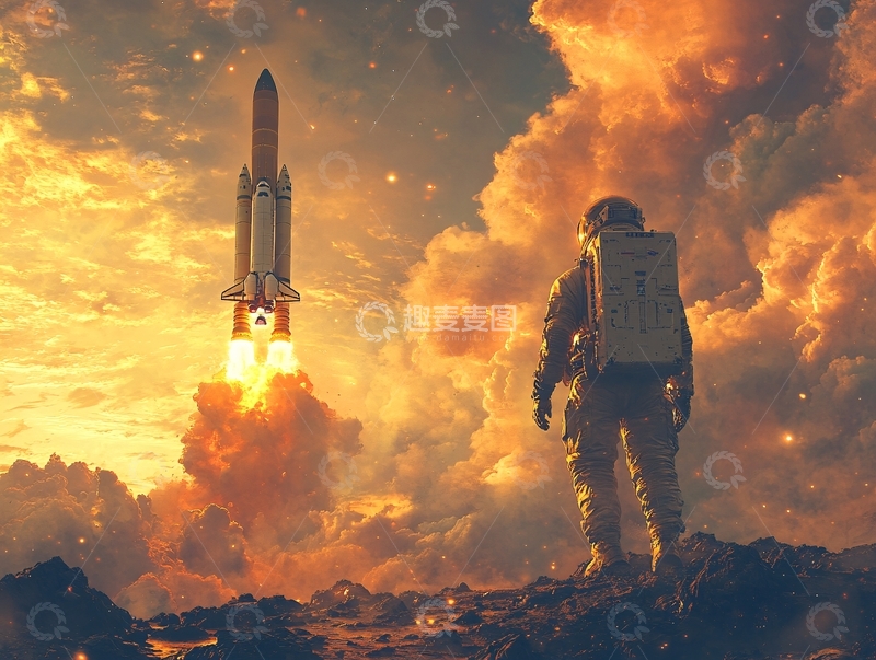高清大图下载【趣麦麦图】航天科技火箭载人航天