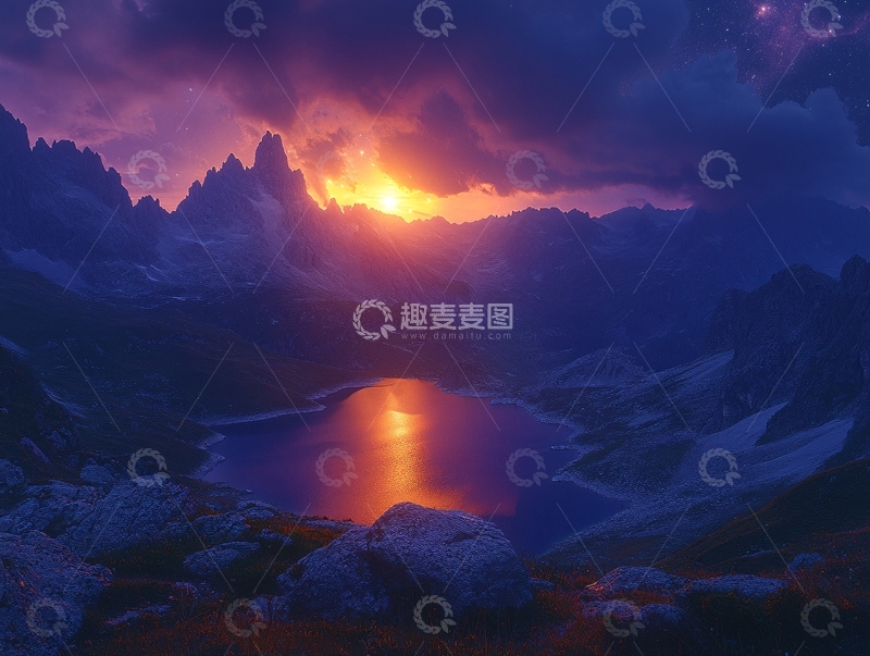 高清大图下载【趣麦麦图】星夜湖光