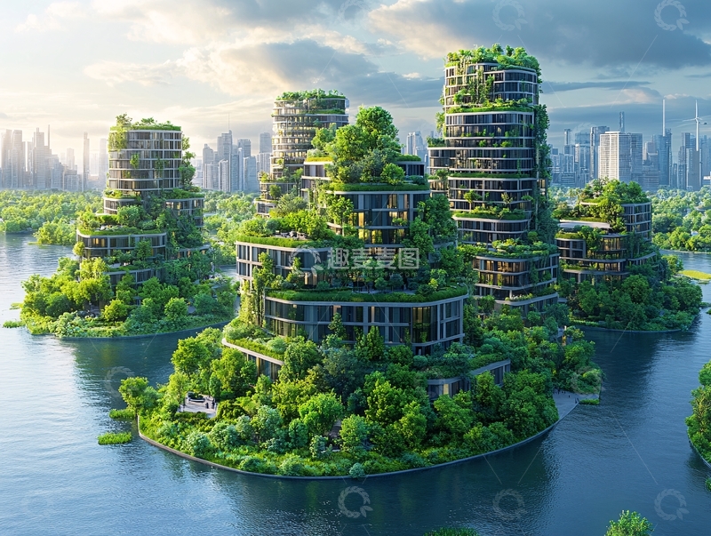 高清大图下载【趣麦麦图】森林城市生态建筑2