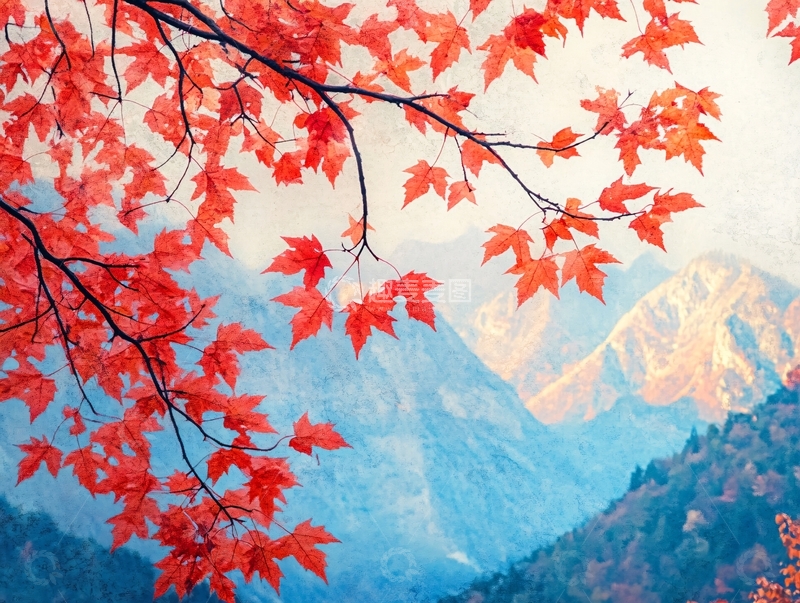 高清大图下载【趣麦麦图】红叶墙纸图