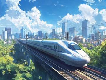 高铁插画