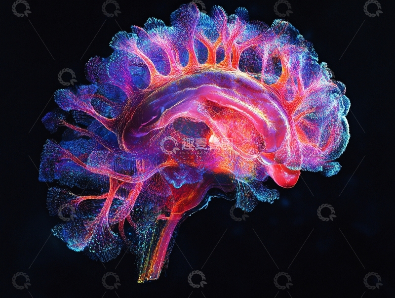 高清大图下载【趣麦麦图】脑神经网络示意图