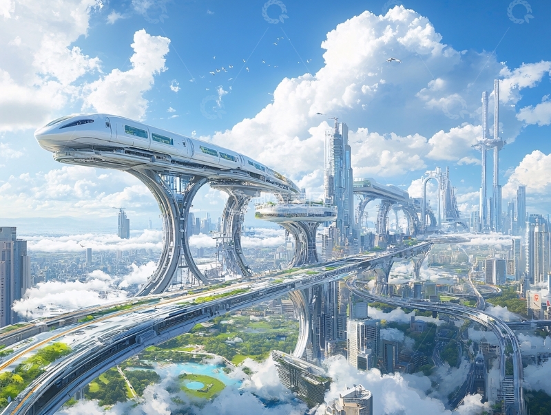 高清大图下载【趣麦麦图】迪拜市悬浮岛设计2