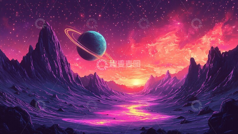高清大图下载【趣麦麦图】粉绿螺旋星系