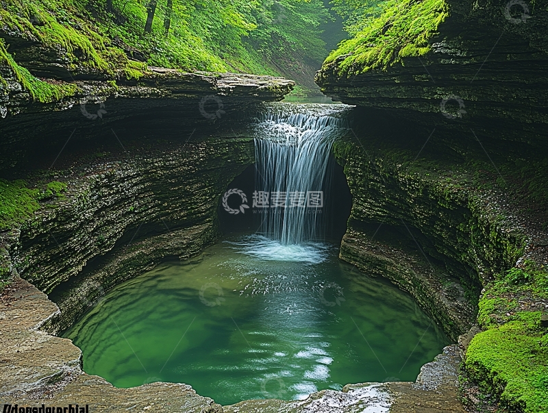 高清大图下载【趣麦麦图】落水洞型瀑布