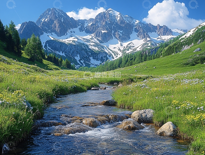 高清大图下载【趣麦麦图】雪山河流湿地草壁纸12